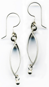 PARA $100-sterling silver earrings with sanding disk texture (1 1/2" long not including ear wire)