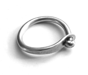CURVE $90-sterling silver ring with mizzy texture on hammered portion (1/8" wide wire) made to size specifications