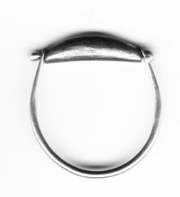 POD $95-sterling silver ring with mizzy texture on hollow form (1" across top with wire band) made to size specifications